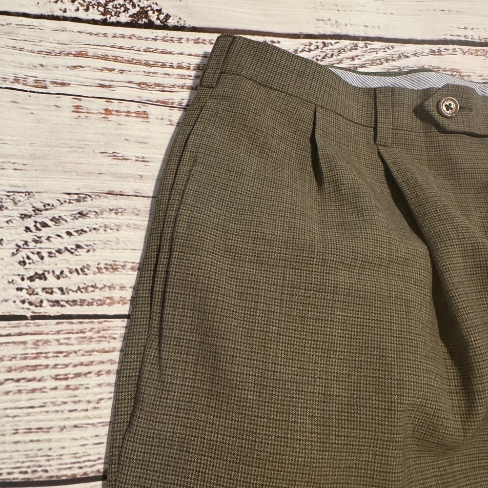 VTG Tommy Hilfiger Dress Pants Brown Green‎ Cuffed Men's Size 36x34 (Fits 34x30) - Picture 3 of 16